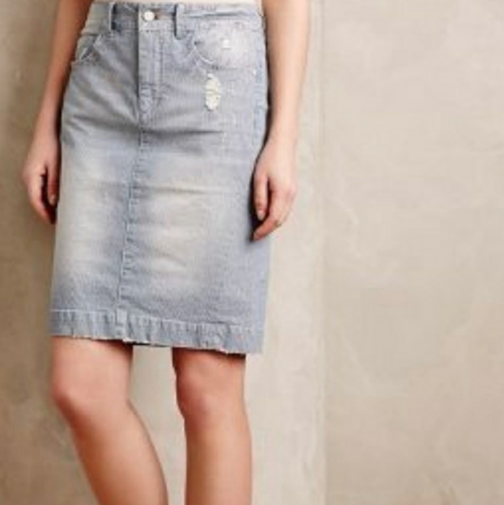 Pilcro and the Letterpress denim skirt.